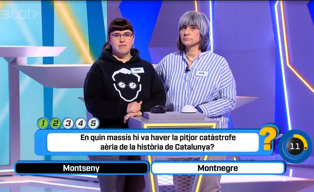 Eva i Anna han de respondre a quin massís hi va haver la pitjor catàstofre aèria de Catalunya: Montseny o Montnegre