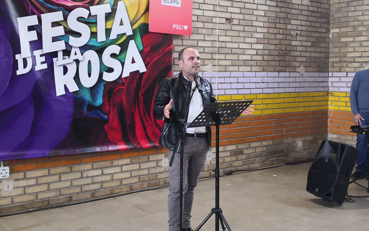 L'alcalde de Sant Celoni, Eduard Vallhonesta, en l'acte de campanya del PSC