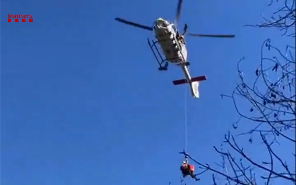 Rescat amb helicòpter d'una dona accidentada a Sant Hilari Sacalm.