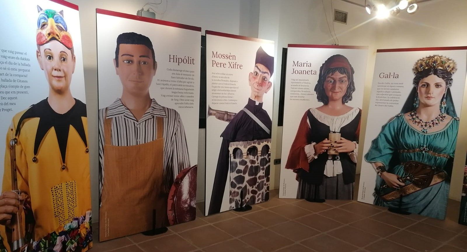 Plafons de l'exposició Gegants del Montseny al centre Cultural els Forns.