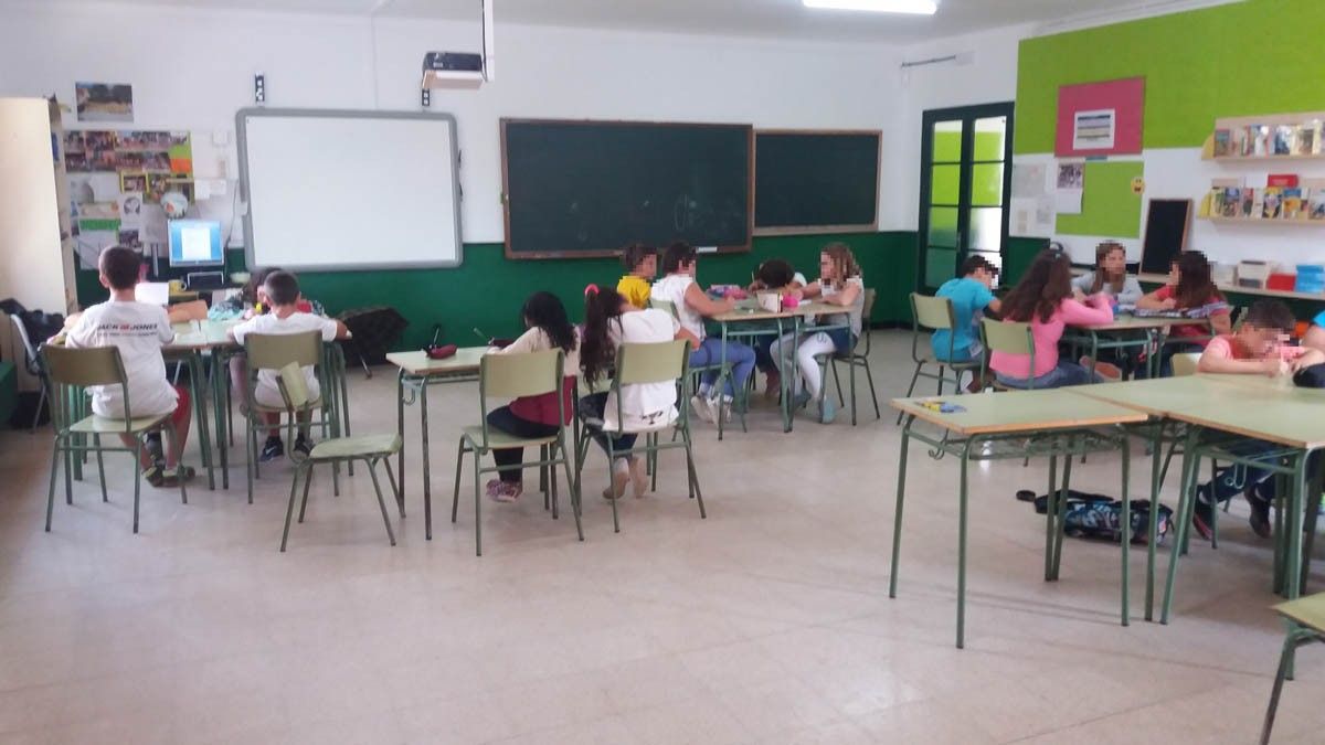 Una de les aules de l'Escola Montseny que avui han començat el curs 2017-2018