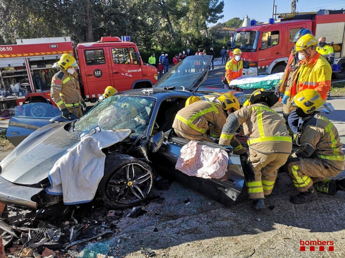 El cotxe accidentat a Santa Eulàlia de Ronçana
