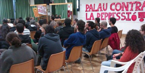 Una imatge recent d'un acte de l'Assemblea de Joves de l'Esbarzer contra la repressió