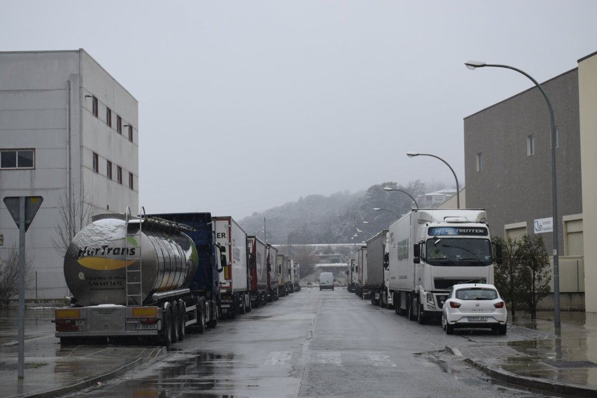 Camions aturats al polígon industrial de Gualba pel dispositiu de seguretat