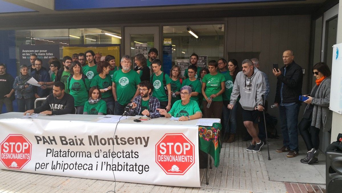 Una acció recent de la PAHC Baix Montseny en defensa de l'habitatge
