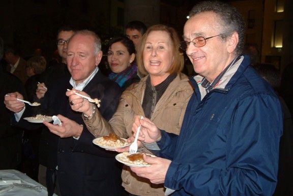 Carles Gaig, Rosa Pruna i Melcior Clavell, aquest dissabte a la Porxada.