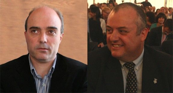 A l'esquerra Josep Maria Bagot (ERC), a la dreta Josep Manel Tarrida (CiU)