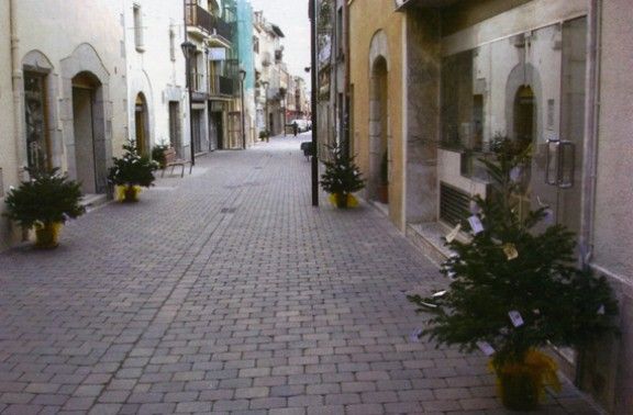 Avets de Nadal als comerços del carrer Major de Santa Maria de Palautordera