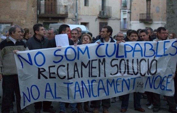 Els treballadors de Noge s'han manifestat aquesta tarda a Arbúcies