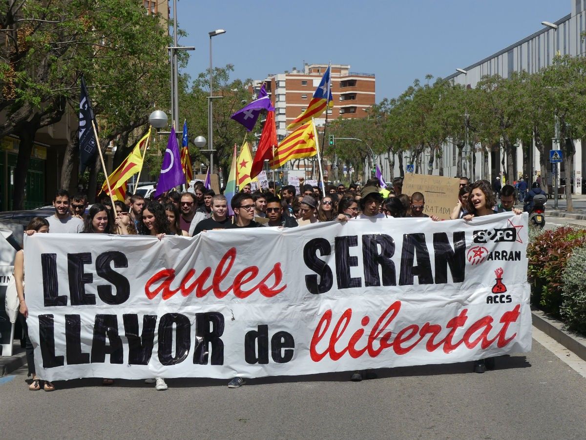 Una vaga d'estudiants a Tarragona, en una imatge d'arxiu 