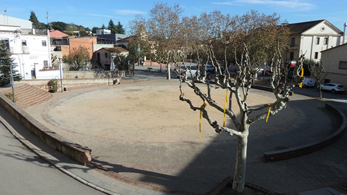 Vista actual de la plaça de la Vila de Sant Antoni de Vilamajor