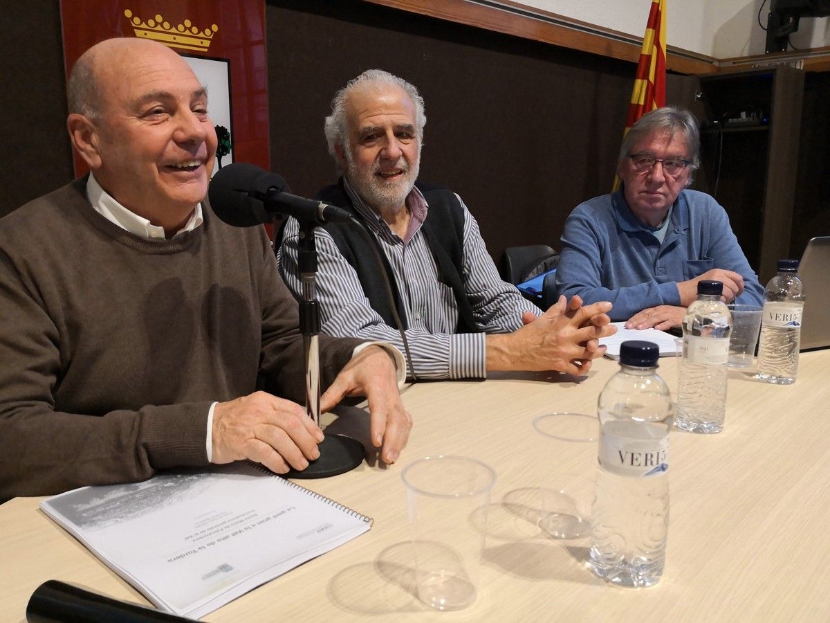 Enric Pousa, Ignasi Faura i Pep Martí en la presentació de l'enquesta sobre la gent gran de la Vall Alta de La Tordera