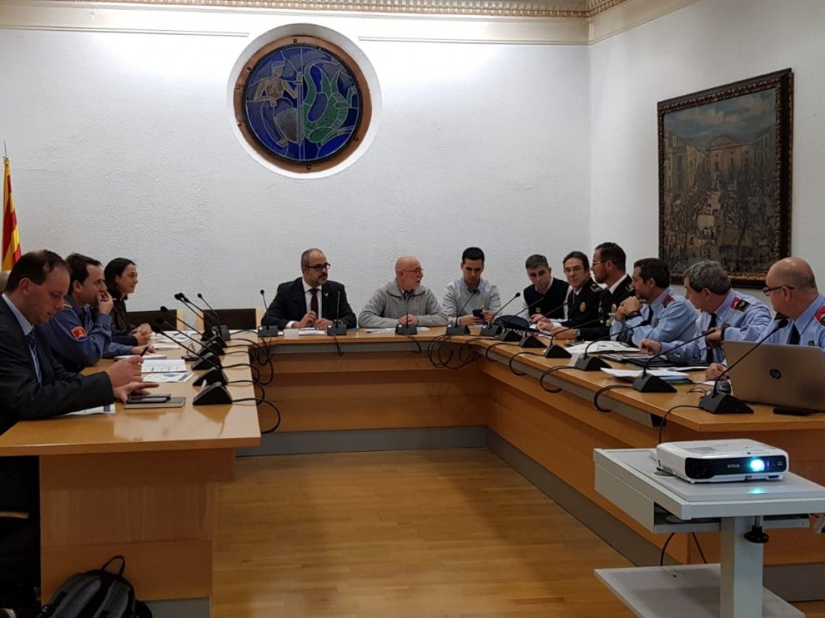 Reunió de la Junta Local de Seguretat de Sant Celoni amb el conseller d'Interior Miquel Buch