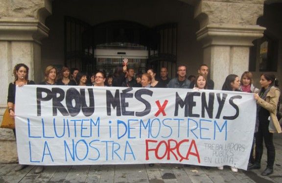 Els treballadors municipals de Sant Celoni han fet diverses accions de protesta contra les retallades