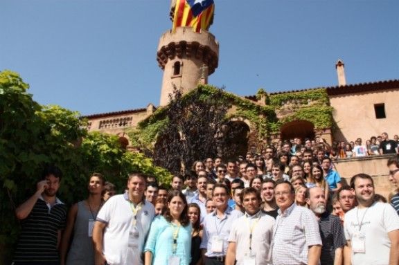 Artur Mas junt amb els participants de la 31a Escola d'Estiu de la JNC, a Sant Esteve de Palautordera.