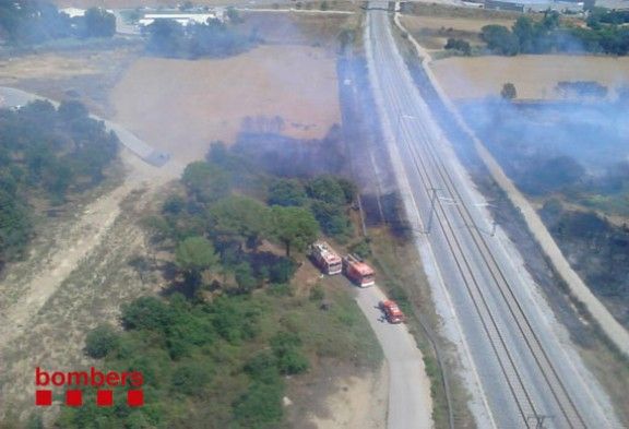 Imatge aèria de l'incendi d'aquesta tarda a Santa Maria de Palautordera