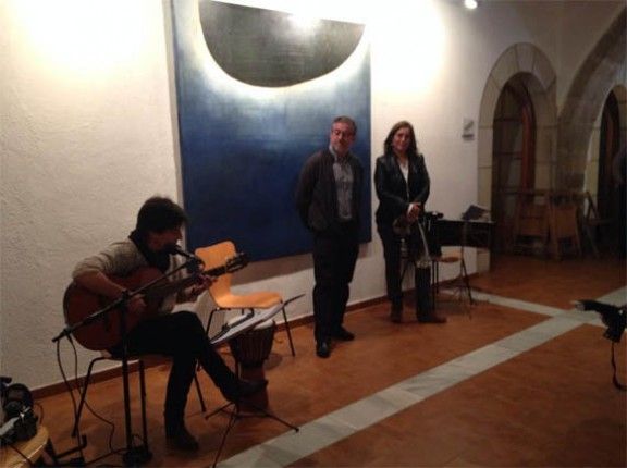 Un moment de la inauguració de l'exposició Blues a Sant Celoni