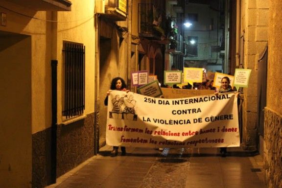 Manifestació a Arbúcies en el Dia Internacional de la Dona