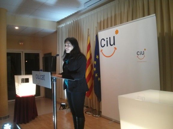 Judit Cortada en un moment de la seva presentació