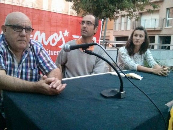 Manel Delgado, Lluc Peláez i Mariona Pascual a Sant Celoni l'11-S.