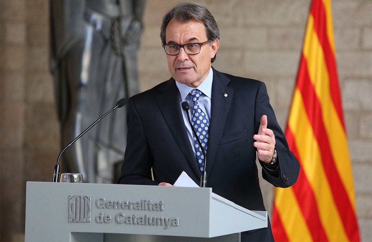 Artur Mas compareixent al Palau de la Generalitat després de la declaració al TSJC