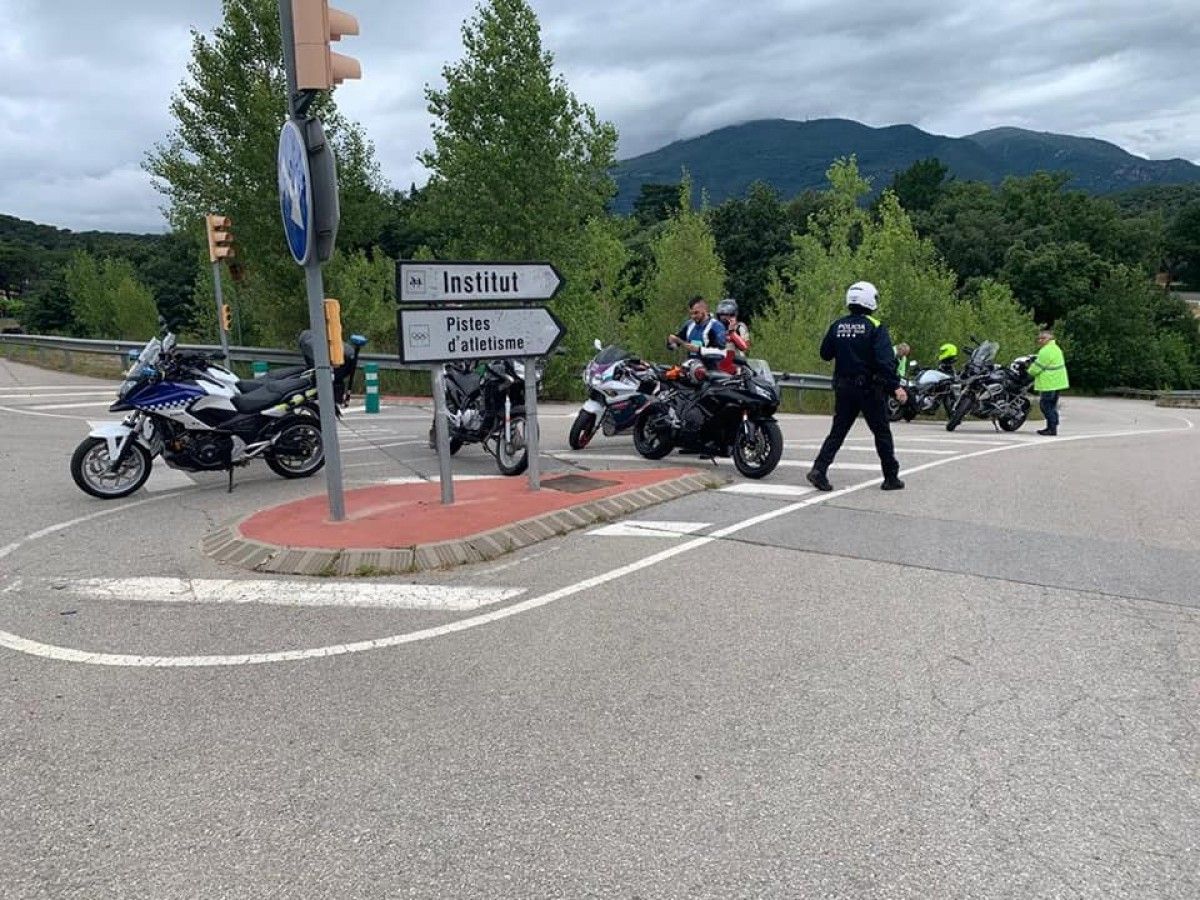 Algunes de les motos aturades per la Policia Local de Sant Celoni