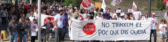 Una de les protestes contra el Circuit Internacional de Kàrting.