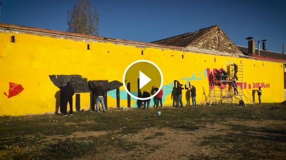 video mural Sant Celoni a favor del referèndum