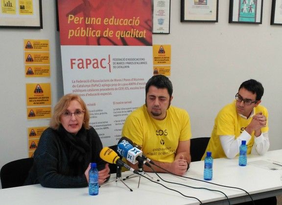 El celoní Mario Parra, a la dreta de la imatge, en la presentació de la campanya de la Fapac