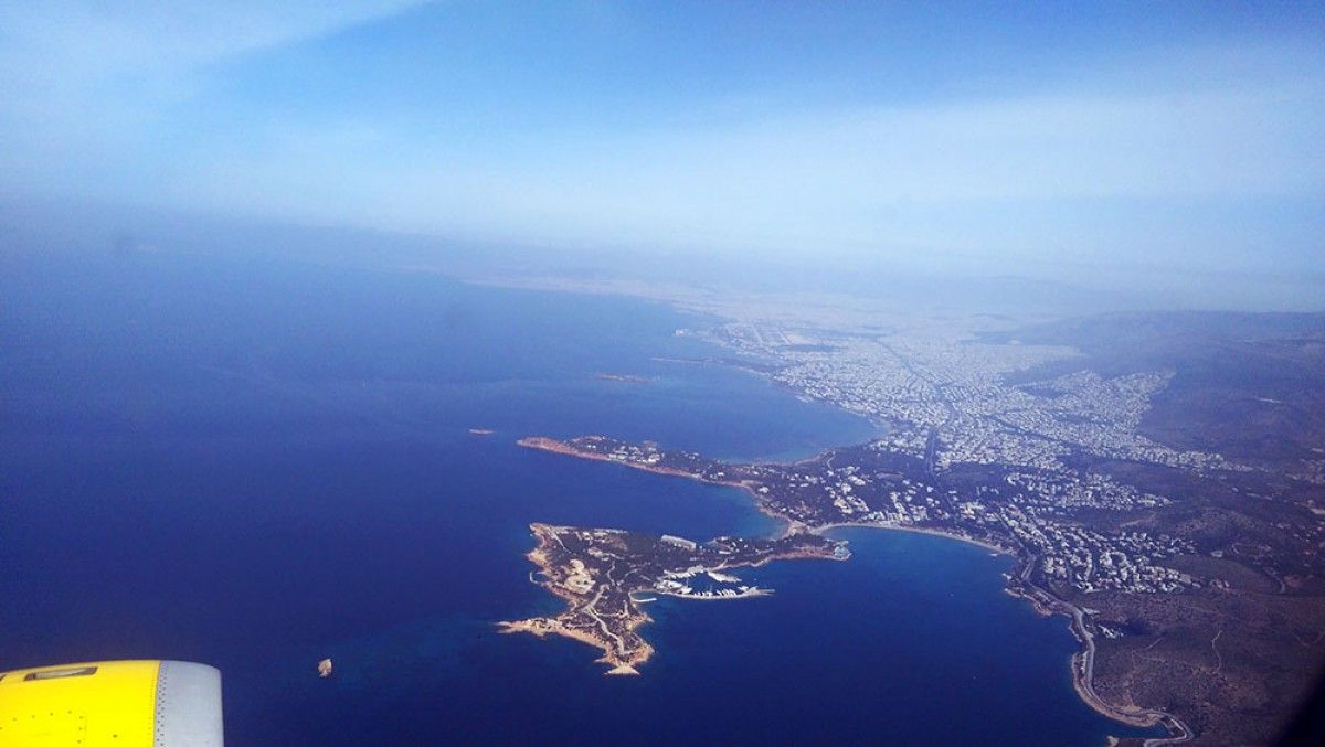 Vista de Grècia, des de l'avió.