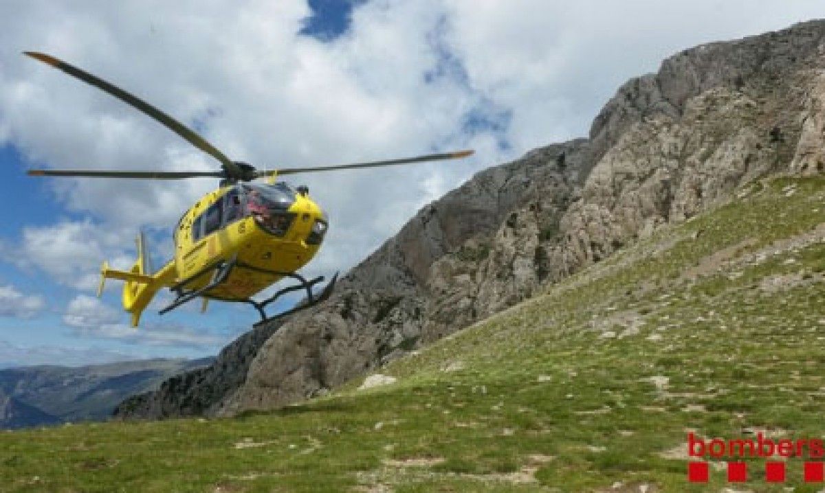 Helicòpter que ha rescatat l'home al Pedraforca.
