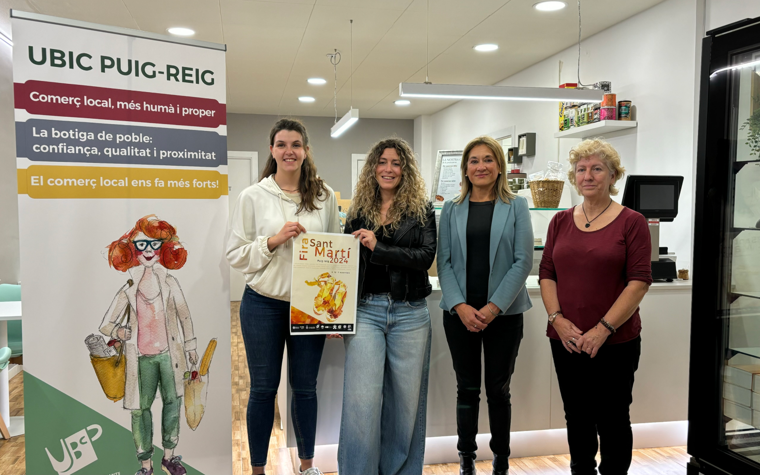 Gemma Badia, Eva Gorchs, Eva Serra i Imma Comas, en la presentació de la Fira de Sant Martí