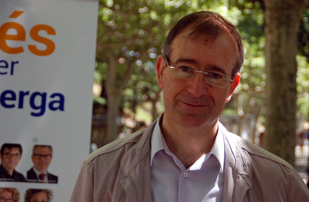 Antoni Biarnés durant la campanya electoral