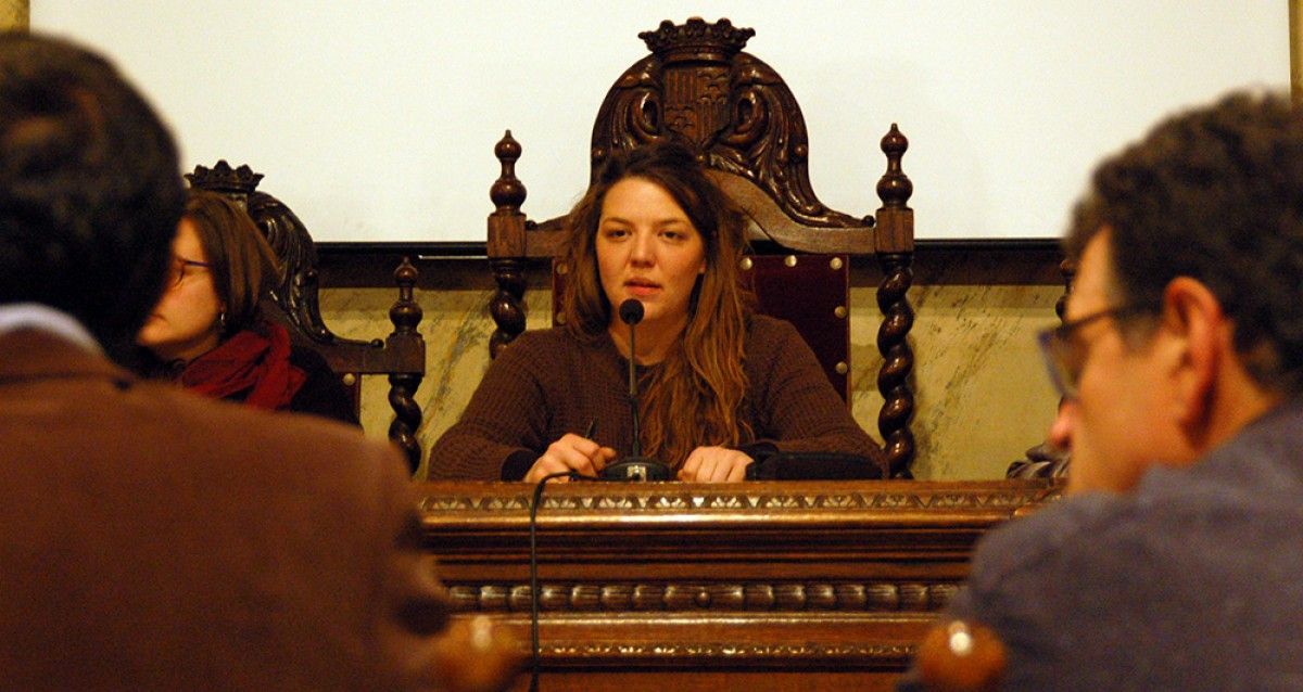 L'alcaldessa de Berga, Montse Venturós, al Ple de Berga