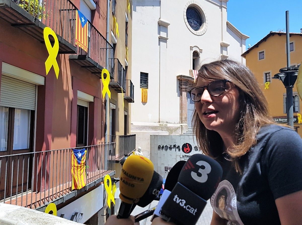 Montse Venturós en una compareixença de premsa després de conèixer-se la sentència d'inhabilitació.
