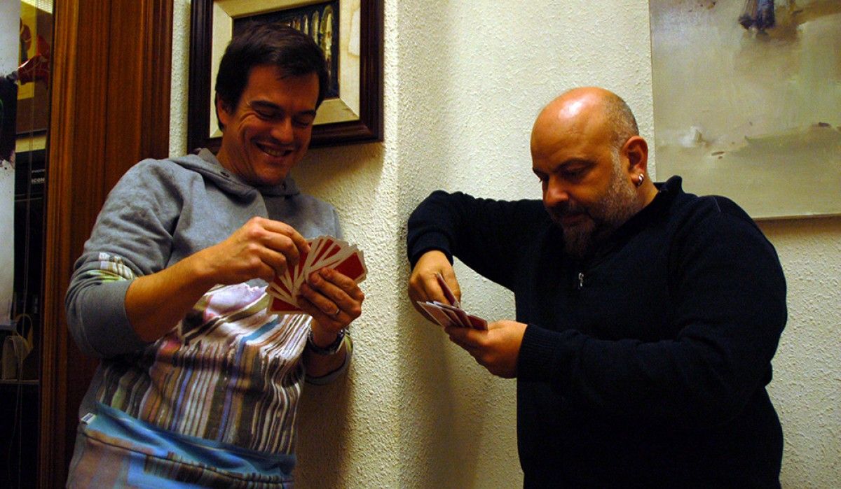 El director de la Fira del Joc de Berga, Òscar Garcia, i el regidor Francesc Ribera