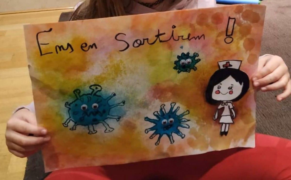 Un dibuix que ha enviat una nena a l'Hospital de Berga.