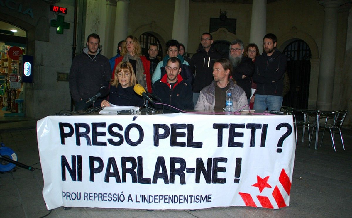 Roda de premsa de suport al Teti a Berga, després de l'última resolució del fiscal