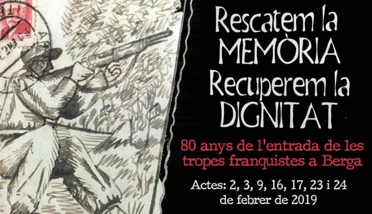 Cartell de les jornades de memòria històrica amb el dibuix de Quirze Casals.