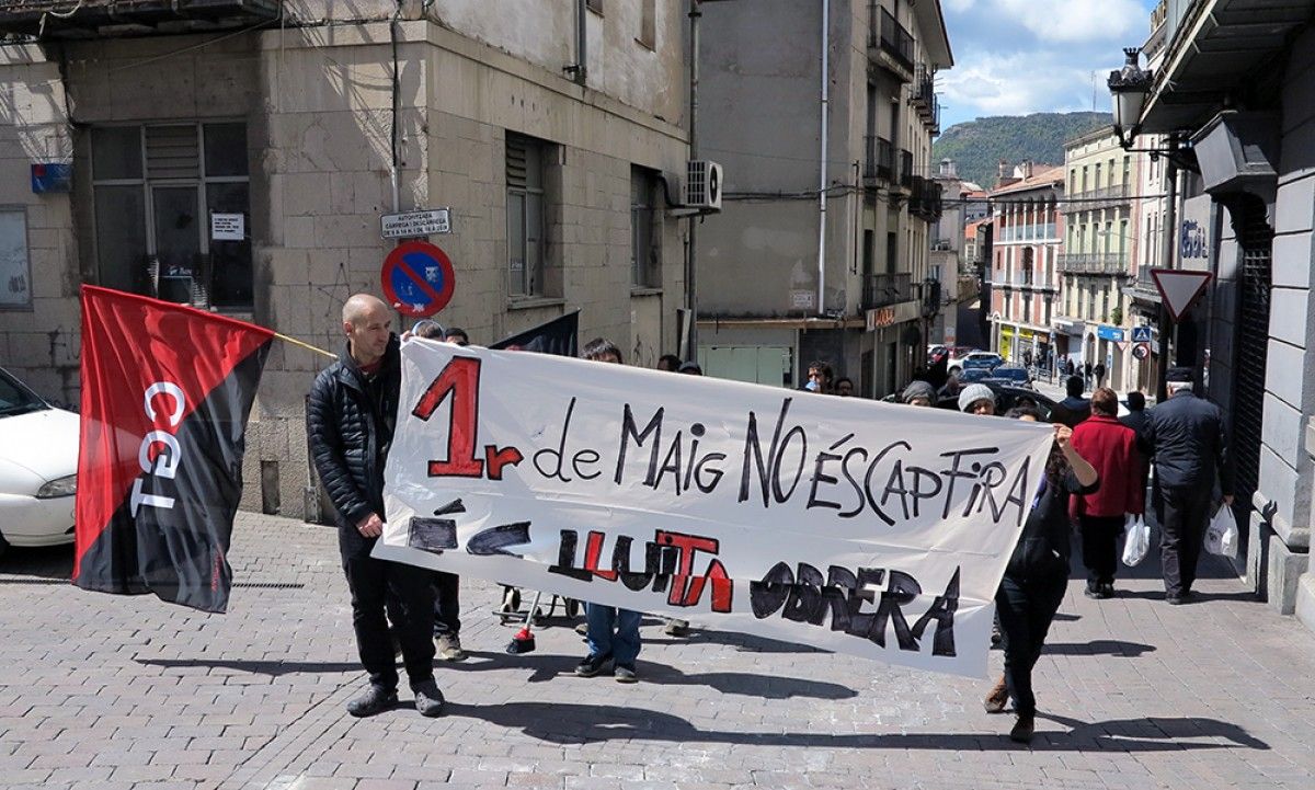 Manifestació de l'1 de maig a Berga. 