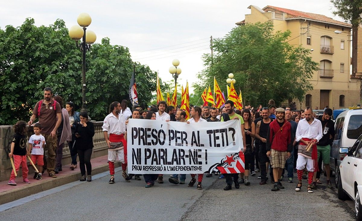 Manifestació de suport a Sergi Rodríguez, Teti, a Berga. 