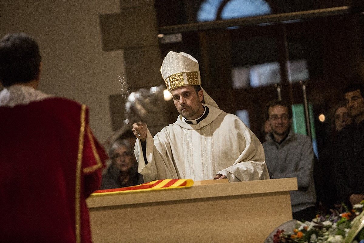 Xavier Novell, bisbe de Solsona, en una missa a Berga