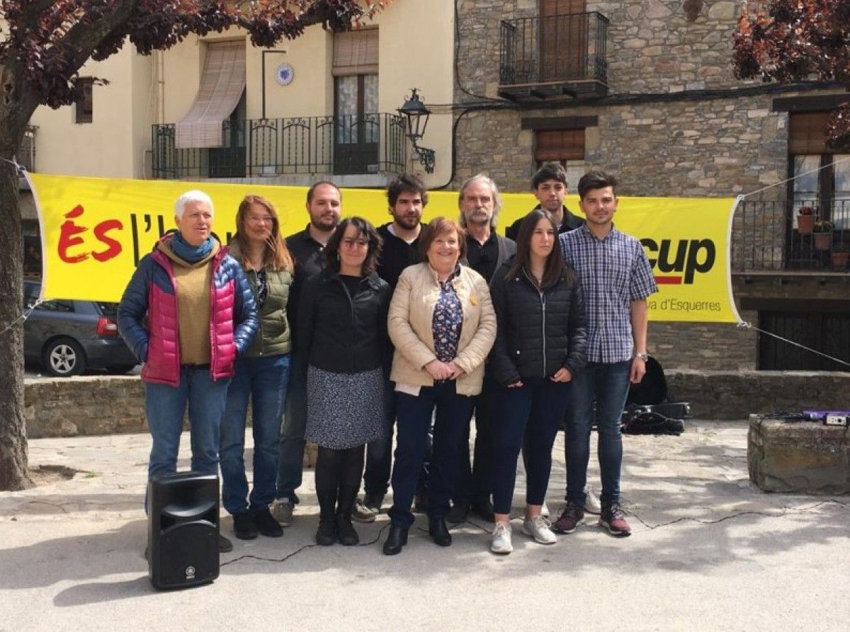 Candidatura de la CUP a Borredà amb Isabel Escribano al capdavant.
