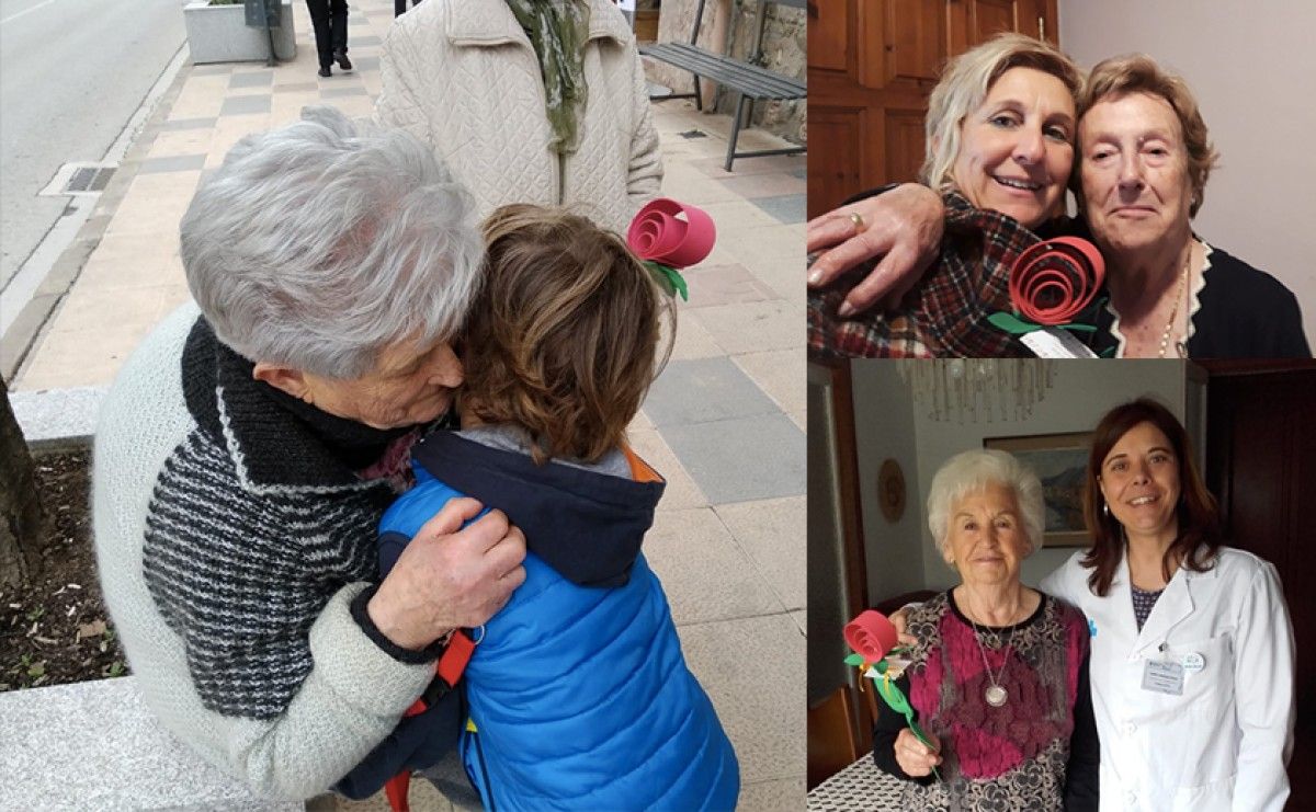 Imatges de l'entrega de roses a Gironella. 