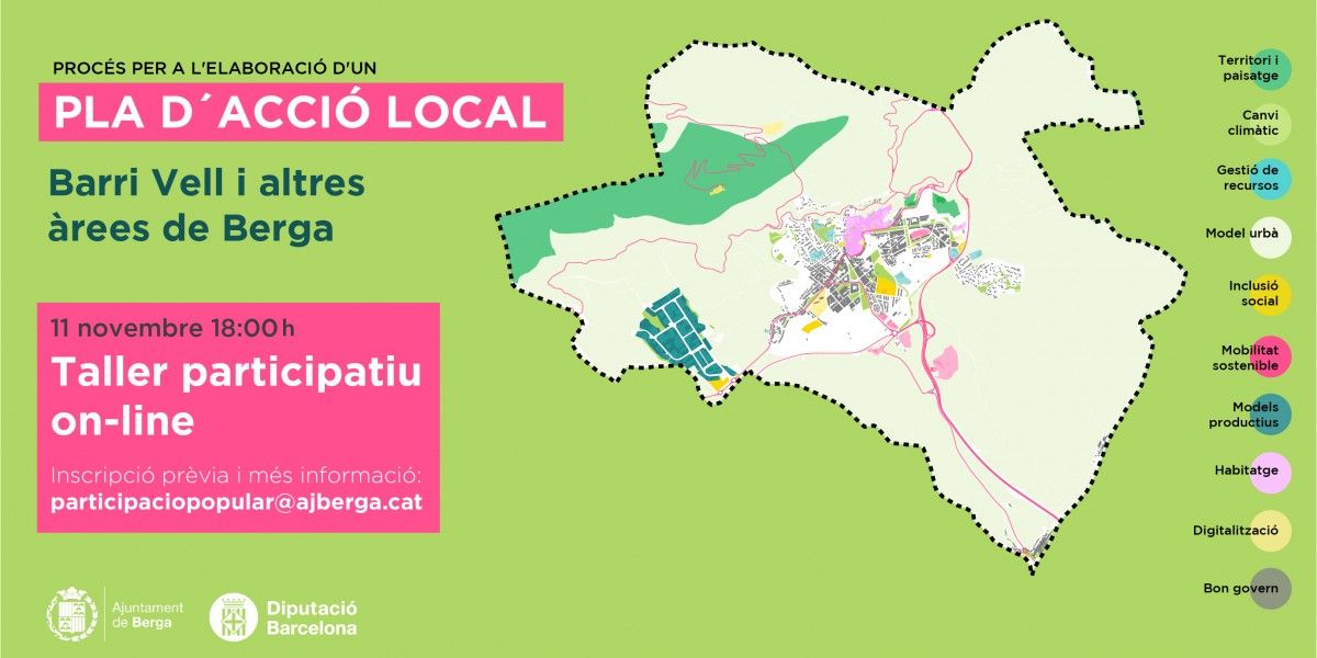 Infografia del procés per elaborar el Pla d'Acció Local de Berga.