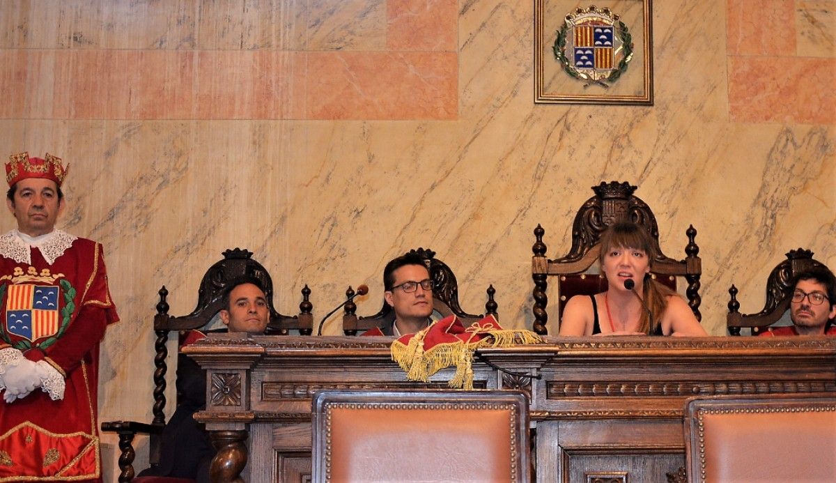 L'alcaldessa Montse Venturós durant el seu discurs. 