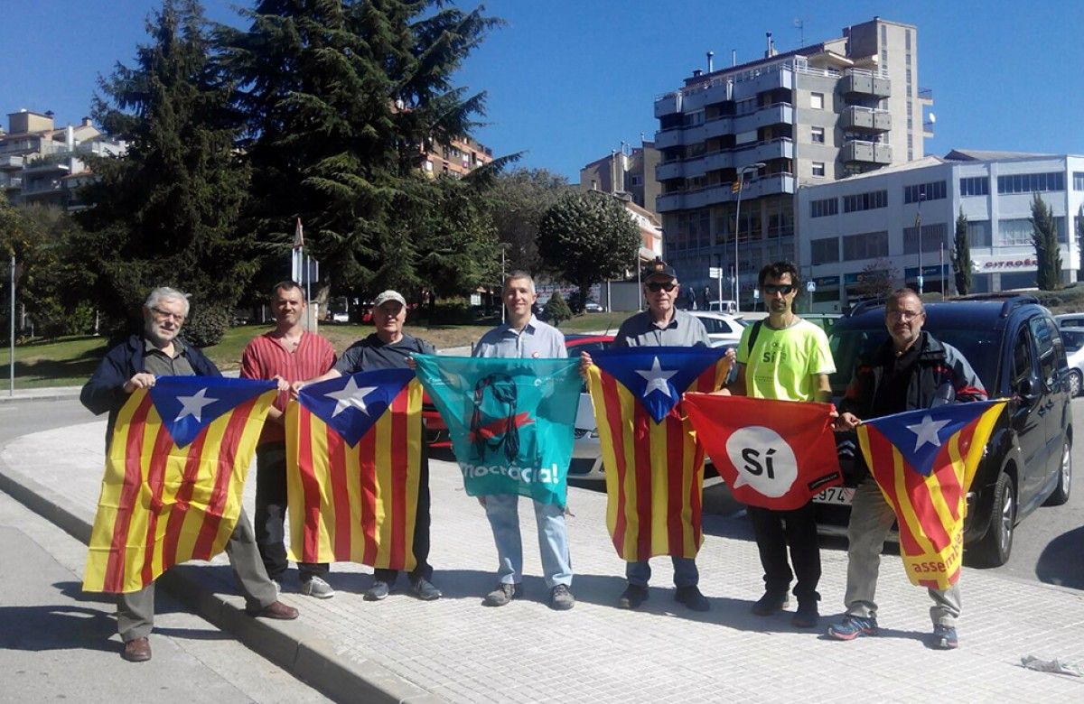 Un dels grups que ha baixat de Berga a Barcelona, per participar a la manifestació. 