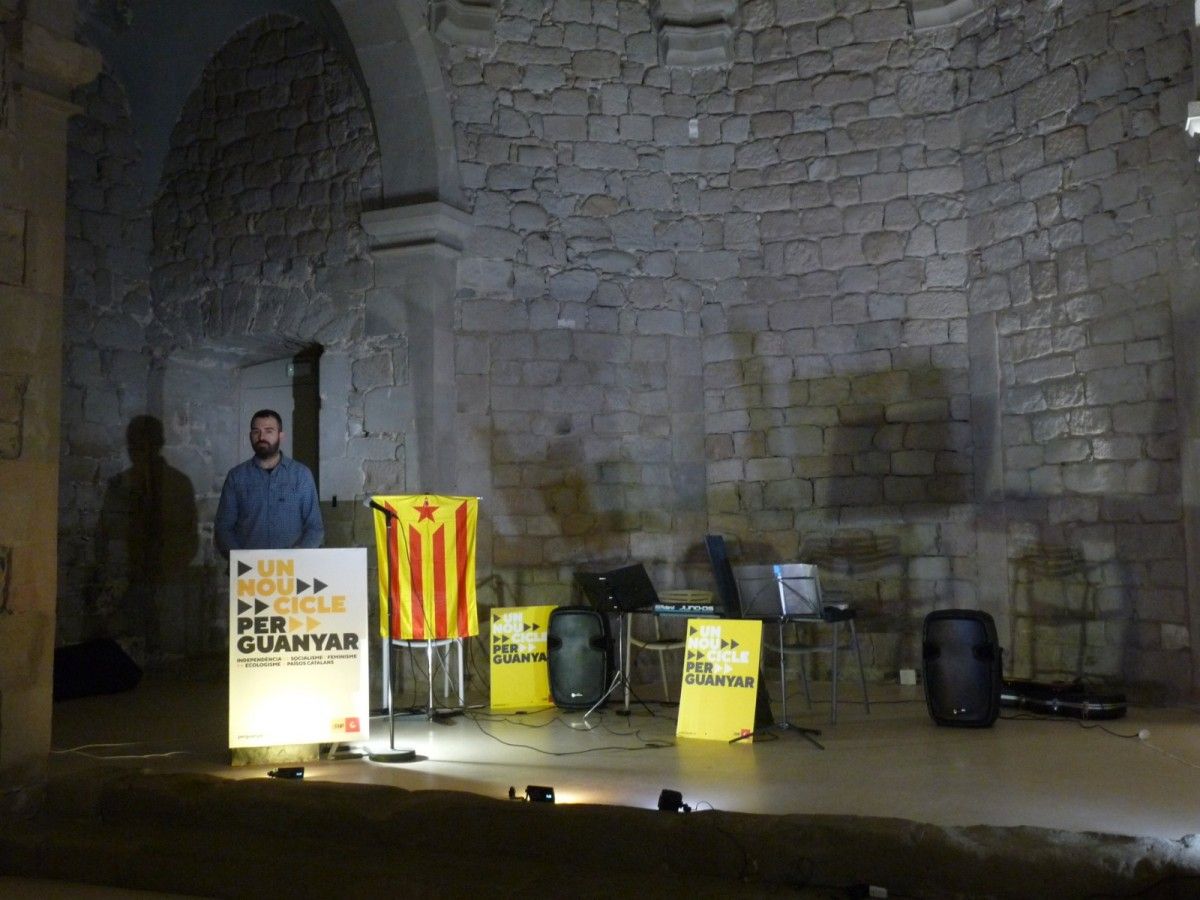 Sebastià Prat durant l'acte de campanya electoral