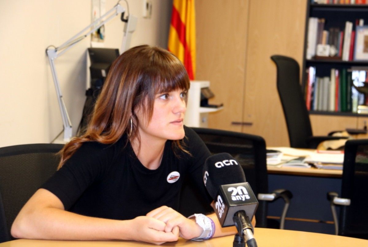 La delegada del Govern, la berguedana Alba Camps, en una entrevista amb l'ACN. 