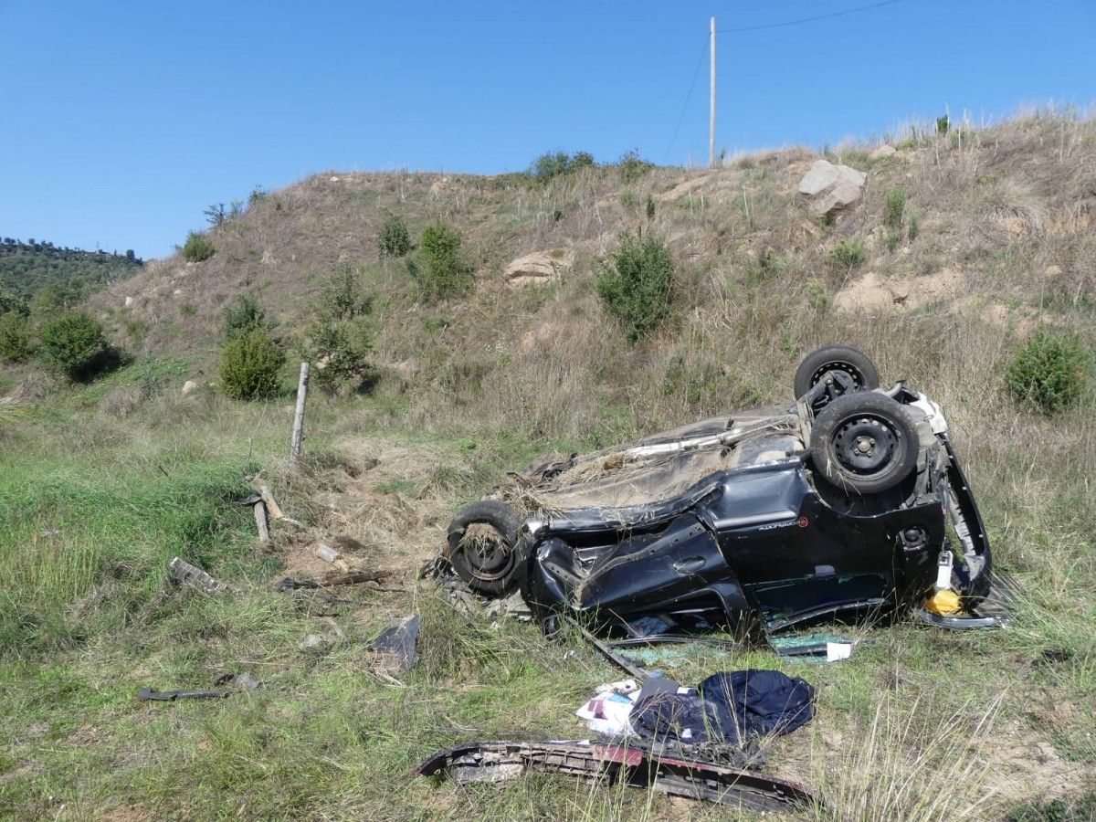 El vehicle accidentat a Olost
